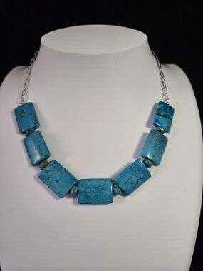 Turquoise Blue Sea Sediment Jasper Necklace